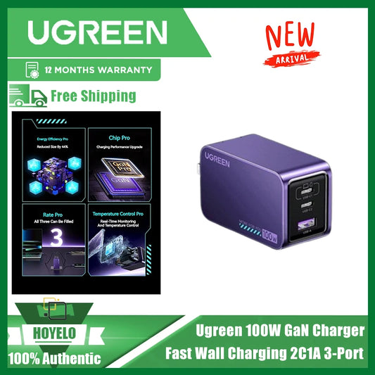 UGREEN-USB C Fast Charger, Wall Charger, Travel Charger, GaN, 30W, 65W, 100W, 160W