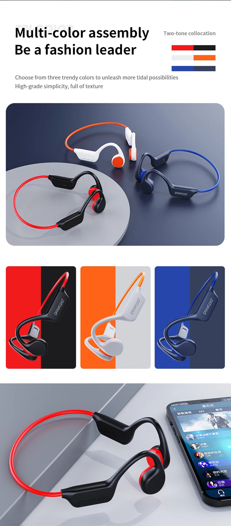 Waterproof Swimming Headset IPX8 32GB Bluetooth 5.3