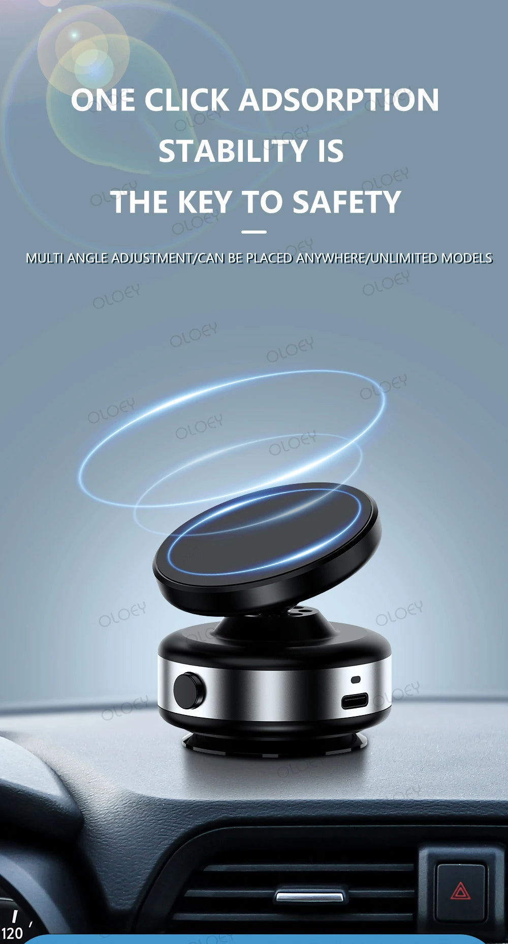 For iPhone Samsung Xiaomi magnetic car mount vacuum phone holder