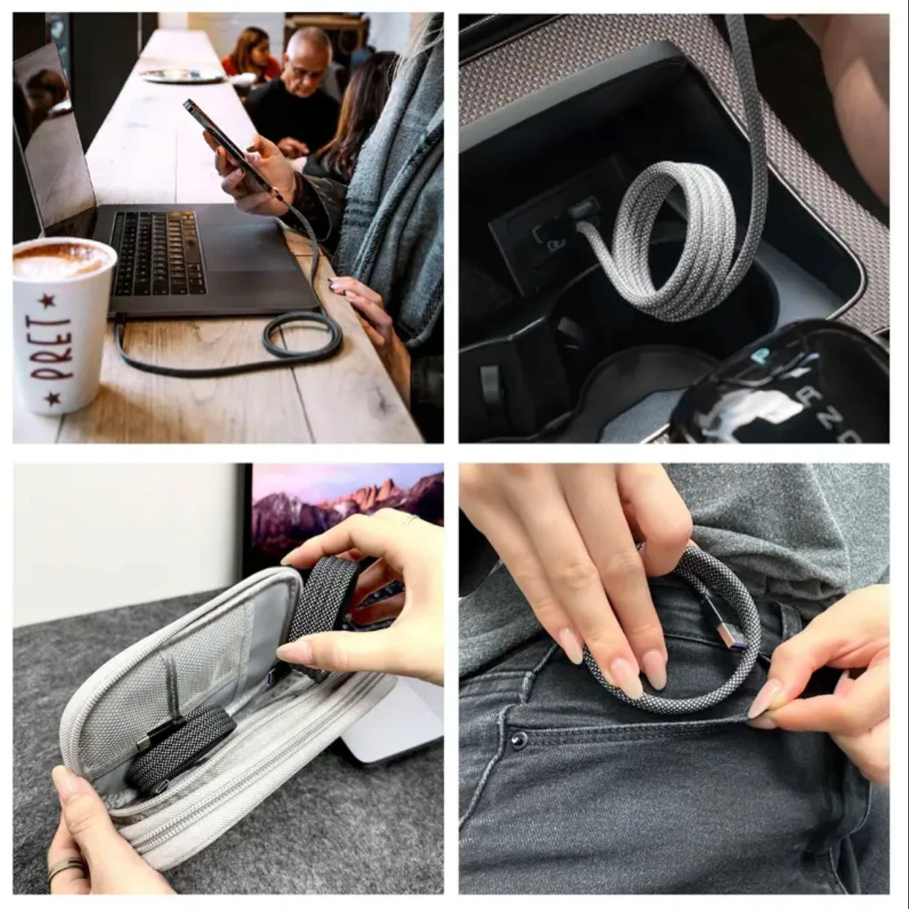 100W Magnetic Cable USB C To Type C Fast Charger for iPhone15 Xiaomi USB A To TypeC Data Charging Wire tablets MacBook Samsung