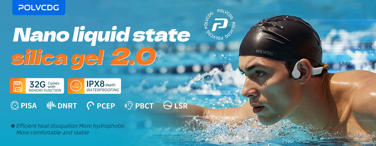 Waterproof Swimming Headset IPX8 32GB Bluetooth 5.3