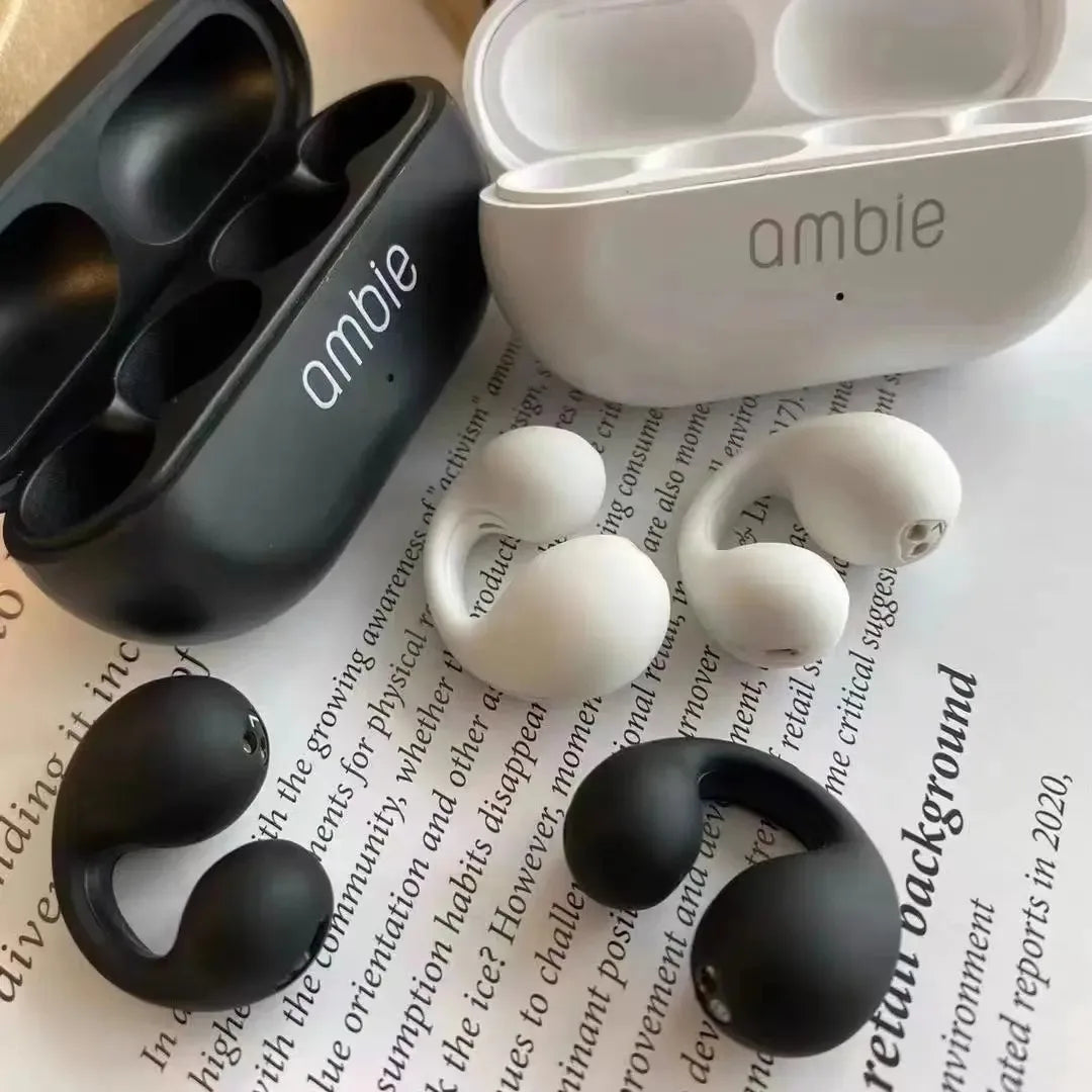 For Ambie Sound Earcuffs Upgrade Pro Earring Wireless Bluetooth Earphones TWS Ear Hook Headset Sport Earbuds