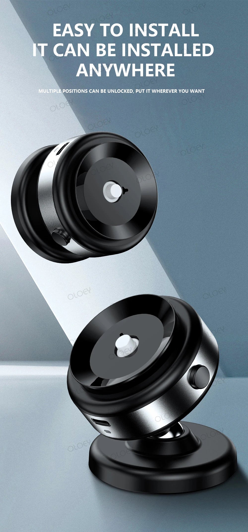 For iPhone Samsung Xiaomi magnetic car mount vacuum phone holder