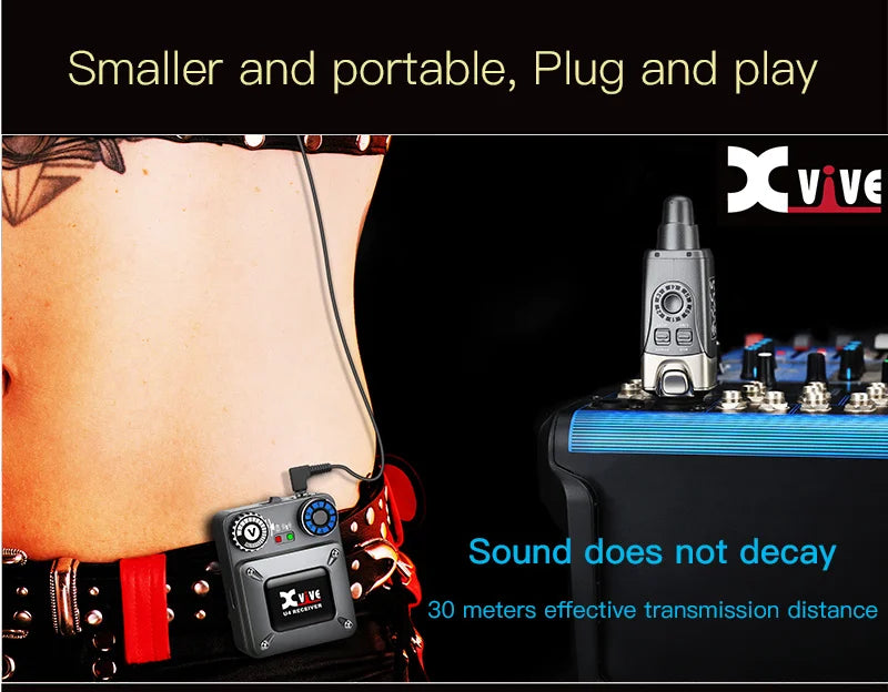 Original U4 IN-EAR Monitor Wireless System 30m Range Transmitter And Receiver For Live Show