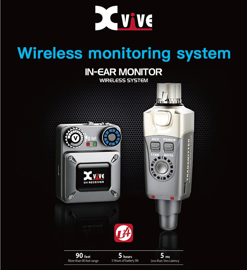 Original U4 IN-EAR Monitor Wireless System 30m Range Transmitter And Receiver For Live Show